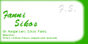 fanni sikos business card